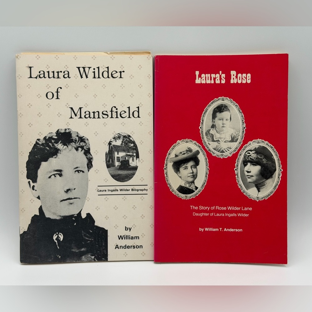 Lot of 2 Vintage Laura Ingalls Wilder Biography & Laura's Rose Booklet Paperback